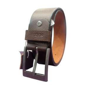 Men’s Classic Genuine Leather Belt – Rich Brown with Textured Finish