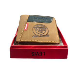 Levi’s Men’s Original 1850 Bi-Fold Leather Wallet – Tan & Black Heritage Edition