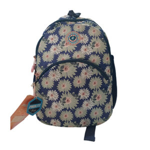 Prolite Floral Print Casual Backpack – Navy Blue & Daisy Design