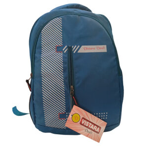 Vistara Vault Casual Laptop Backpack – Teal Blue with Diagonal Stripe Accent