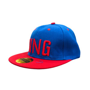 "KING" 3D Embroidered Two-Tone Snapback – Blue & Red
