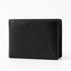 Genuine Leather Wallet for Men – ADIDas, Slim Bifold with Coin Pocket, 4 Card Slots, 2 Cash Compartments, 2 Hidden Pockets – Gift Box Included | Color : Black