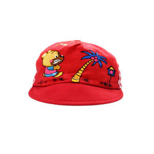 Red Baby Boy/Girl Cartoon Bear & Palm Tree Embroidered Baseball Cap