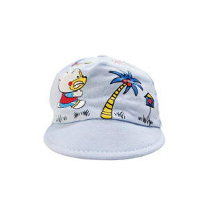 Infant & Toddler Light Blue Embroidered Cartoon Bear & Palm Tree Sun Cap