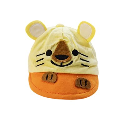Yellow & Orange Baby Animal Cap with 3D Ears