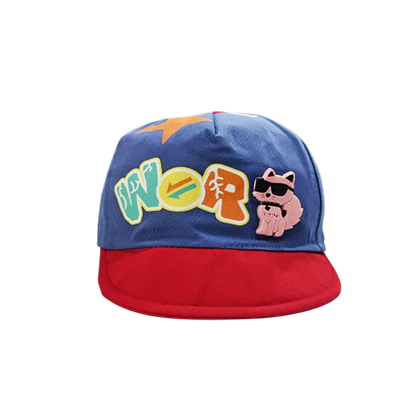 Blue & Red “Cool Cat” Baby Baseball Cap