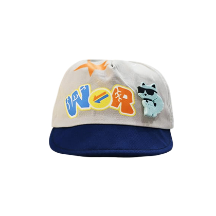 Grey & Navy “Cool Cat” Baby Baseball Cap